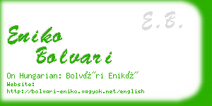 eniko bolvari business card